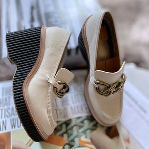 Dolce Vita Cream Loafers with Black Sole